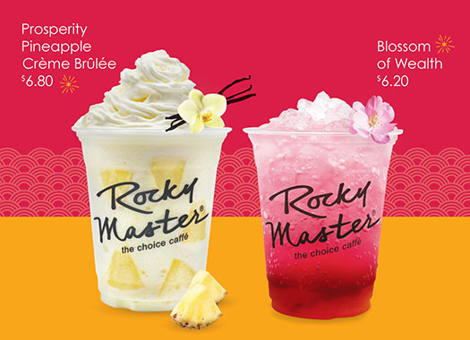 Seasonal Beverages - Prosperity Pineapple Creme Brulee and Blossom of Wealth